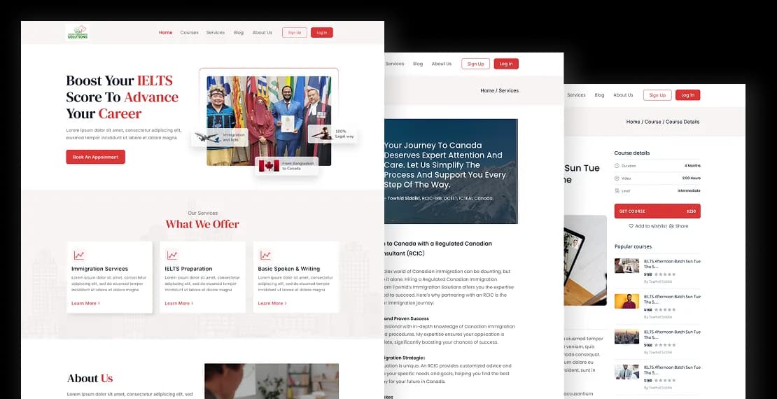 IELTS Training and Immigration Service Website